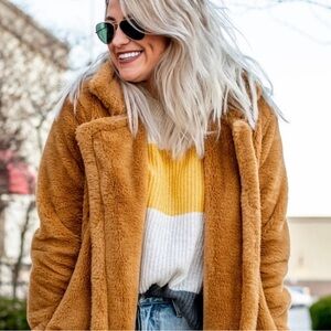 Woven Heart faux fur teddy coat size XS